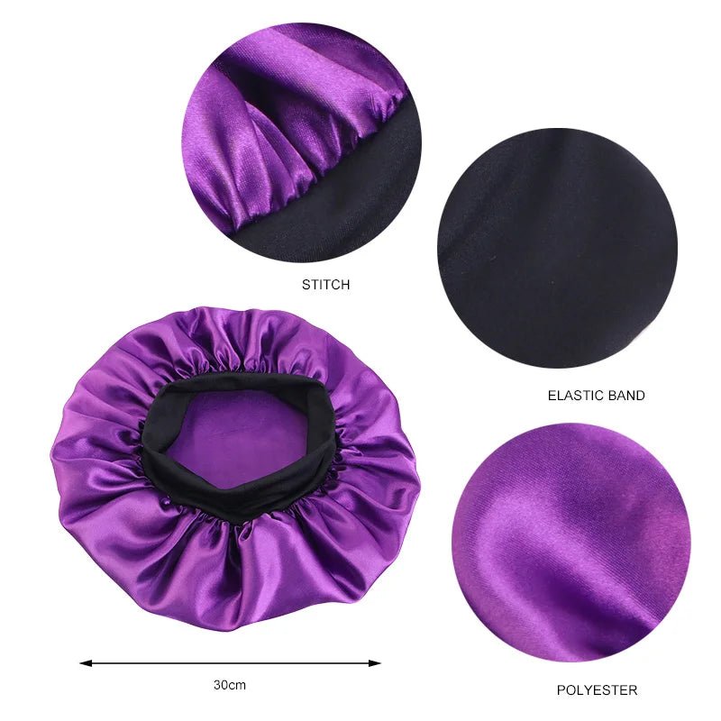 Bonnet de Nuit en Satin élastique à Large : Votre Allié Beauté pour des Cheveux Impeccables - Maisonplanet