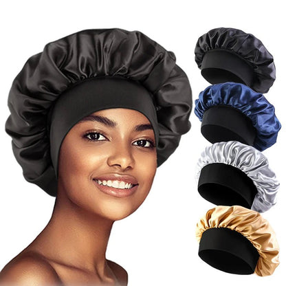 Bonnet de Nuit en Satin élastique à Large : Votre Allié Beauté pour des Cheveux Impeccables - Maisonplanet