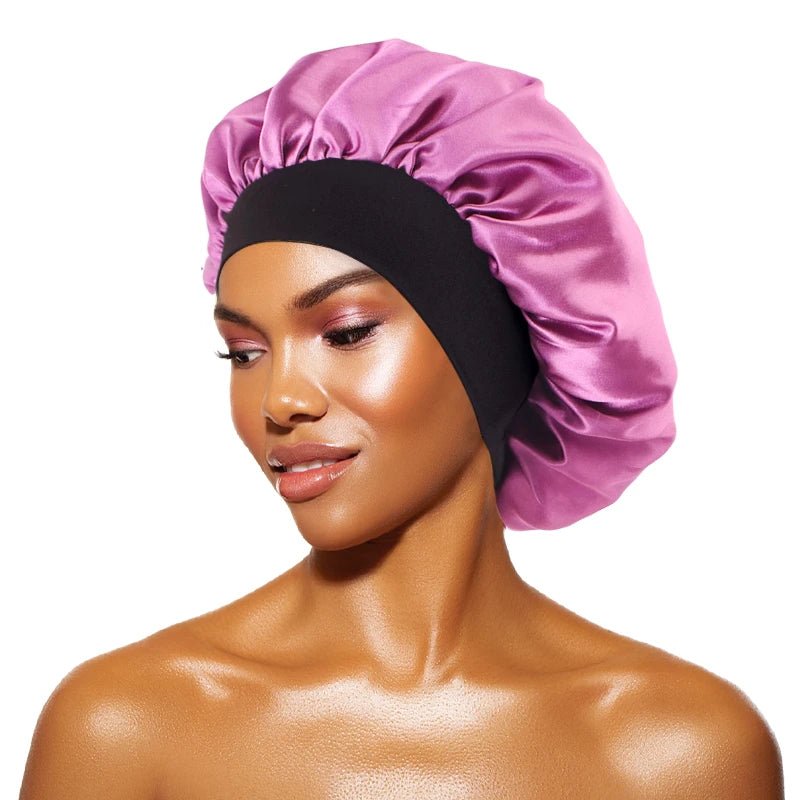 Bonnet de Nuit en Satin élastique à Large : Votre Allié Beauté pour des Cheveux Impeccables - Maisonplanet