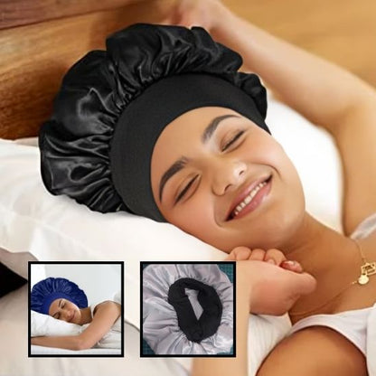 Bonnet de Nuit en Satin élastique à Large : Votre Allié Beauté pour des Cheveux Impeccables - Maisonplanet