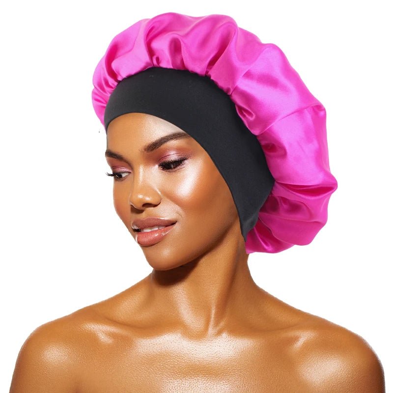 Bonnet de Nuit en Satin élastique à Large : Votre Allié Beauté pour des Cheveux Impeccables - Maisonplanet