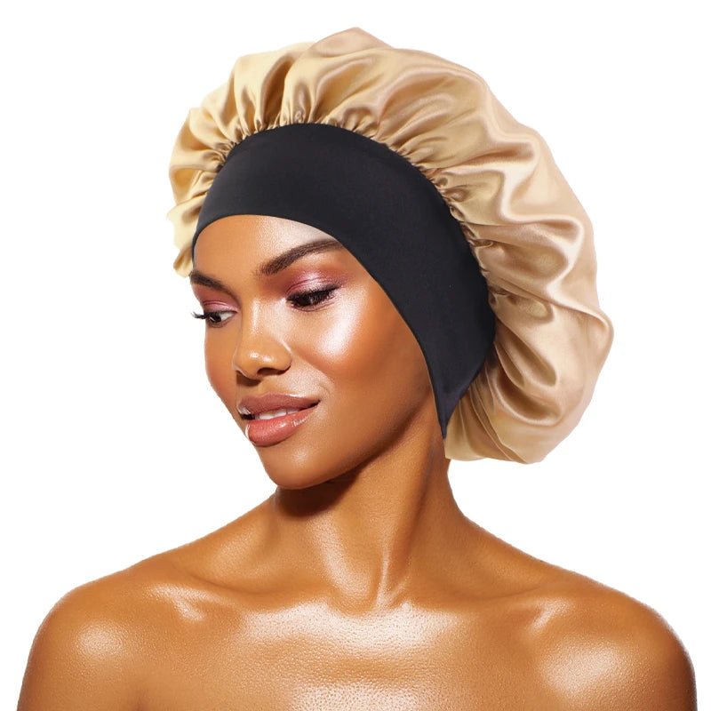 Bonnet de Nuit en Satin élastique à Large : Votre Allié Beauté pour des Cheveux Impeccables - Maisonplanet