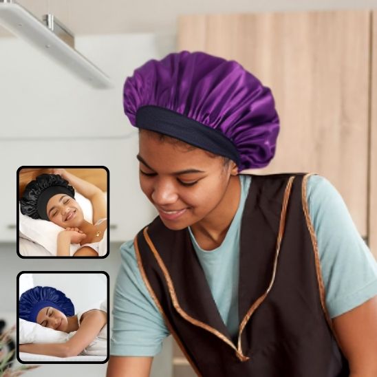 Bonnet de Nuit en Satin élastique à Large : Votre Allié Beauté pour des Cheveux Impeccables - Maisonplanet