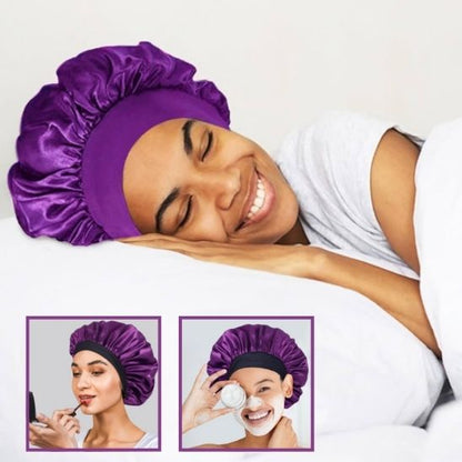 Bonnet de Nuit en Satin élastique à Large : Votre Allié Beauté pour des Cheveux Impeccables - Maisonplanet