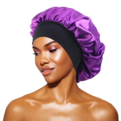 Bonnet de Nuit en Satin élastique à Large : Votre Allié Beauté pour des Cheveux Impeccables - Maisonplanet