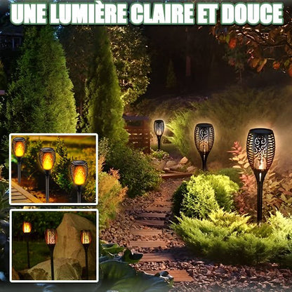 pack torche à flamme solaire lumière scintillante : Illuminez votre extérieur avec élégance - Maisonplanet